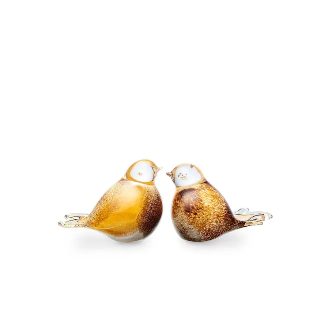 Mini urn "vogeltje" kristalglas - diverse kleuren