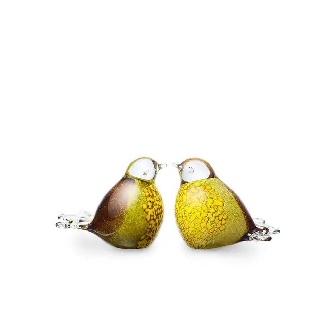 Mini urn "vogeltje" kristalglas - diverse kleuren