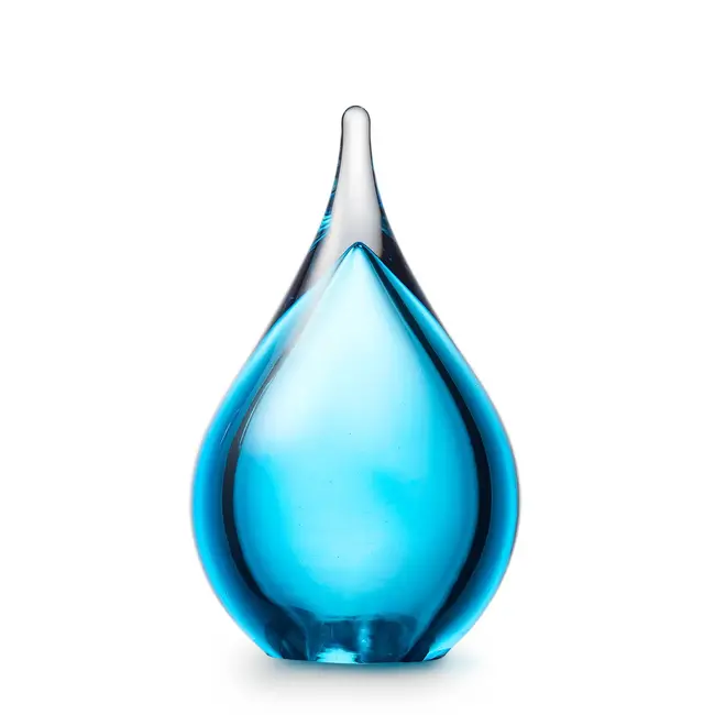 Druppelvormige mini urn kristalglas - diverse kleuren