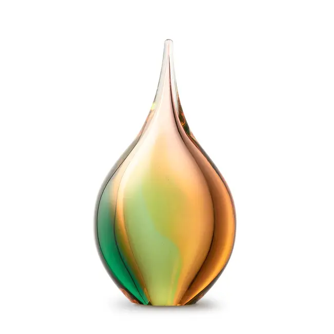 Druppelvormige mini urn kristalglas - diverse kleuren