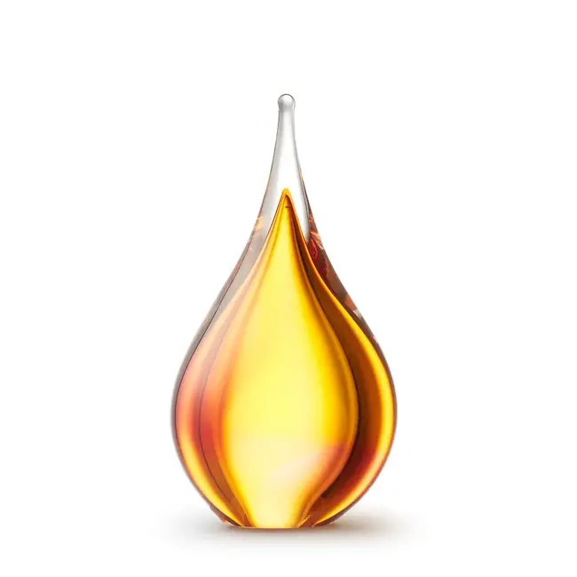 Druppelvormige mini urn kristalglas - diverse kleuren