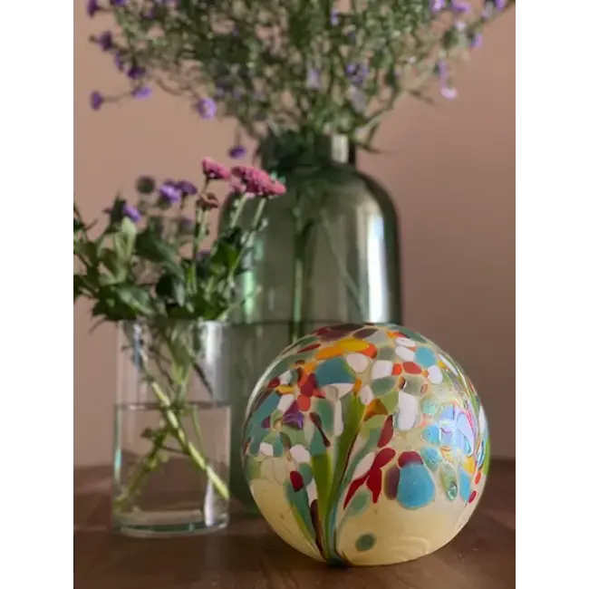 Kristalglazen urn Elan-line - bloemenveld (diverse maten)