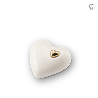 Mastaba Ceramika Keramische mini urn hart - wit - KU 052 S