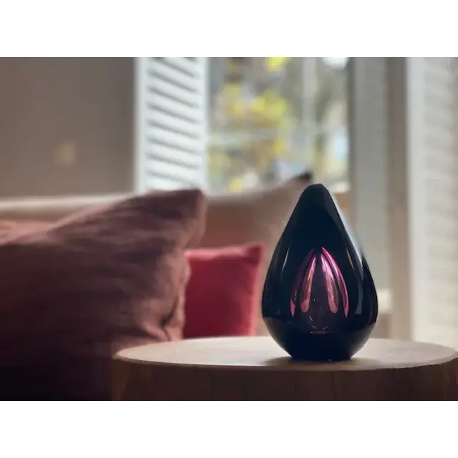 Urn kristalglas diamond zwart-rood