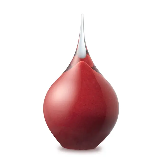Kristalglazen druppel urn medium - rood