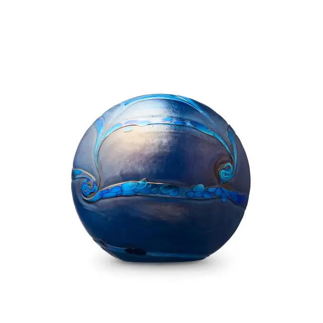 Kristalglazen Elan-line urn diep blauw