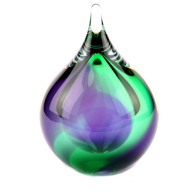 Kristalglazen druppelvorm urn - geoliede kleurschakering