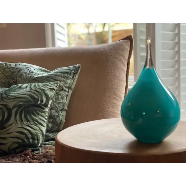 Kristalglazen druppel urn medium Turquoise