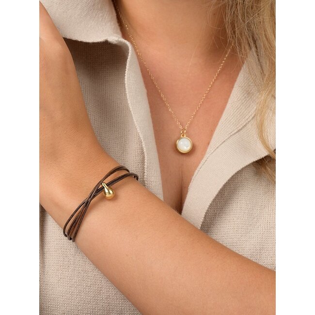 Charm dames armband met goudkleurige ashouder - brons