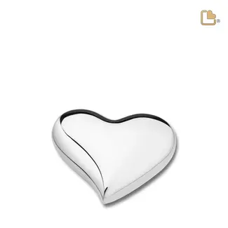 LoveUrns Hart aandenken mini urn zilver