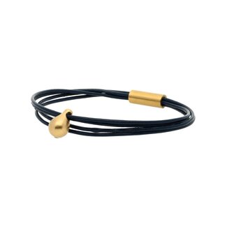 Tadblu Charm dames armband met gouden ashouder - donkerblauw