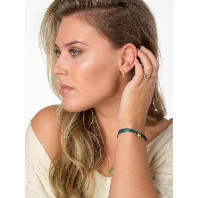 Charm dames armband met goudkleurige ashouder - petrol