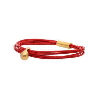 Tadblu Charm dames armband met gouden ashouder - rood