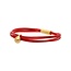 Charm dames armband met gouden ashouder - rood