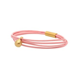 Tadblu Charm dames armband met gouden ashouder - roze
