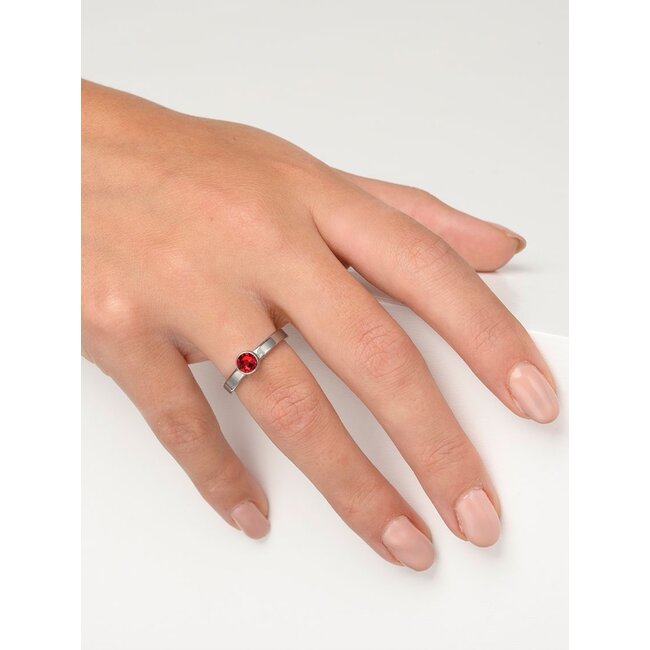 Birthstone januari granaat ring met ashouder