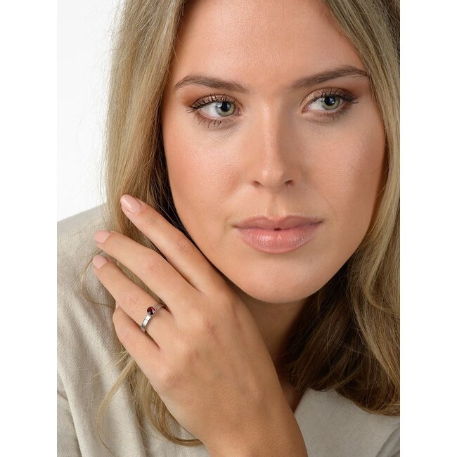 Birthstone januari granaat ring met ashouder