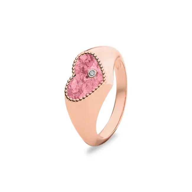 Hartvormige asring met diamant