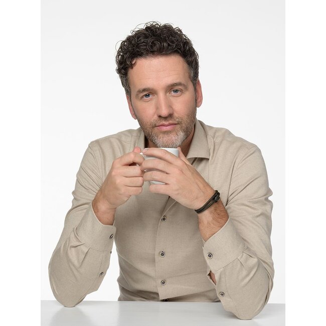 Koord herenarmband nato groen met zwarte edelstalen ashouder