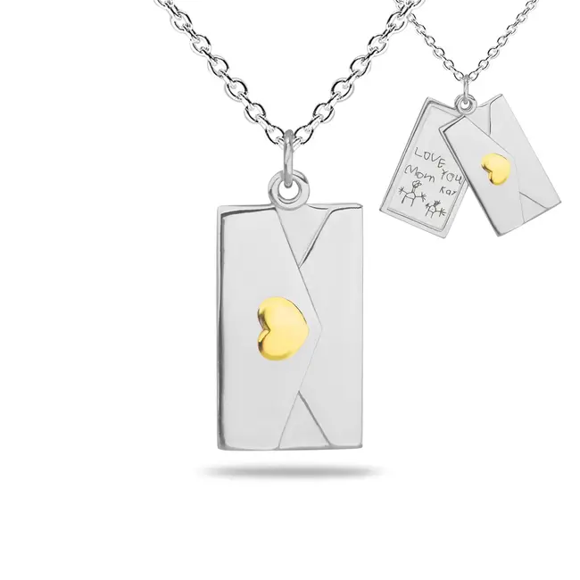 Zilver- of goudkleurig envelop hangertje