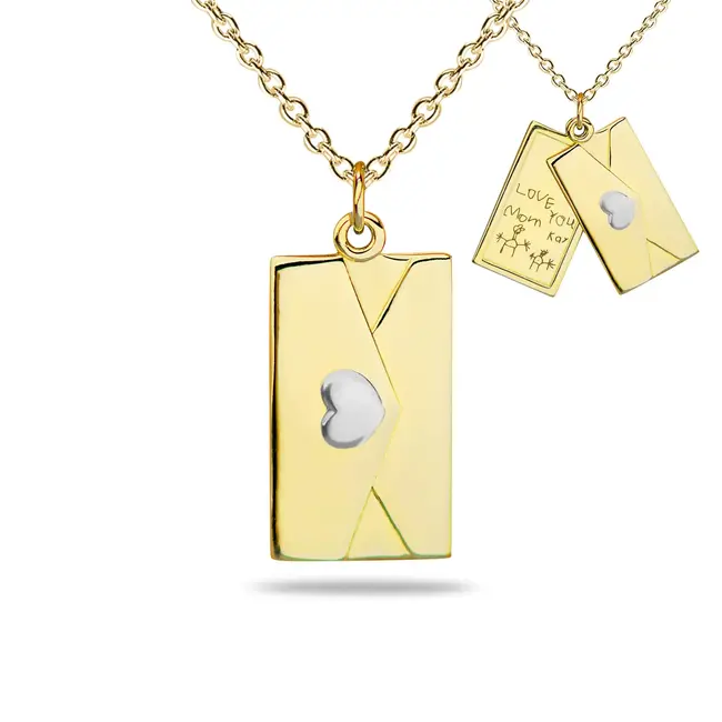 Zilver- of goudkleurig envelop hangertje