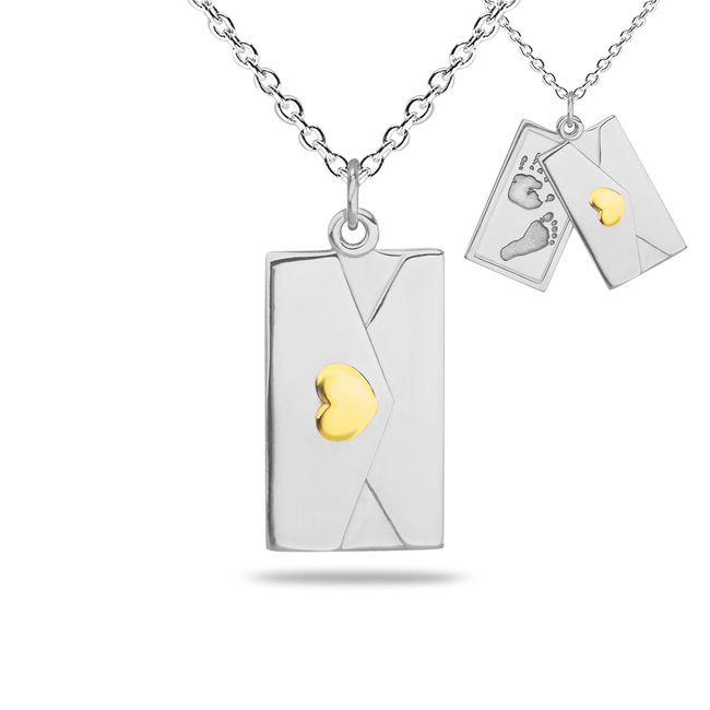 Zilver- of goudkleurig envelop hangertje