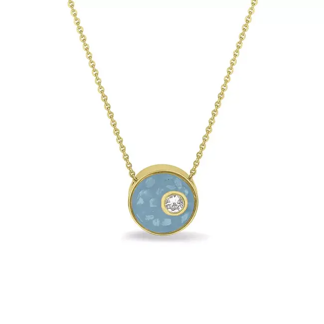 Mini schijf edelsteen ketting - ashanger