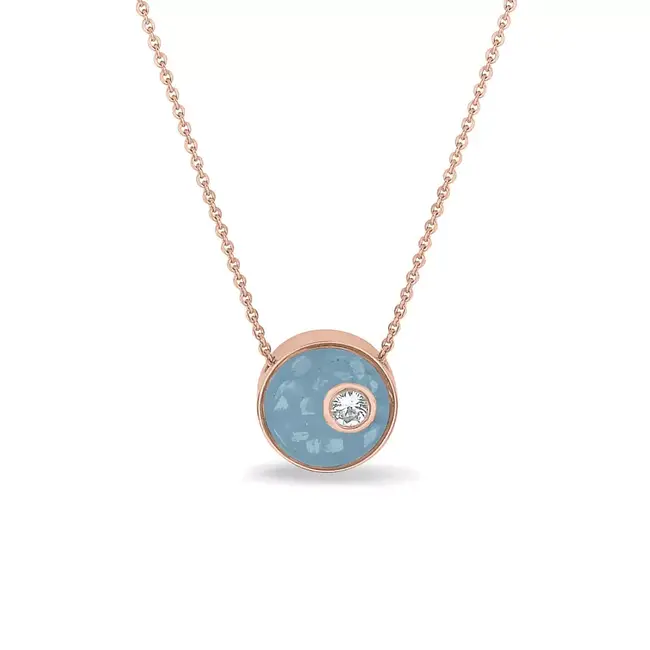 Mini schijf edelsteen ketting - ashanger