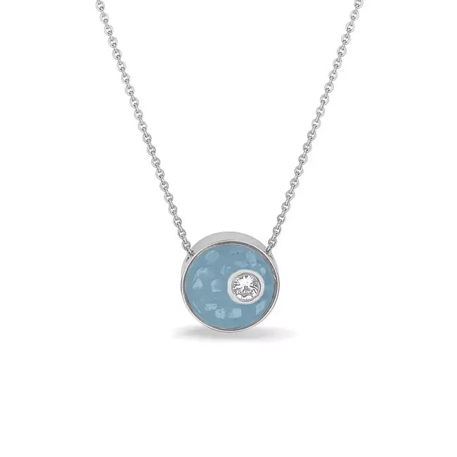 Mini schijf edelsteen ketting - ashanger