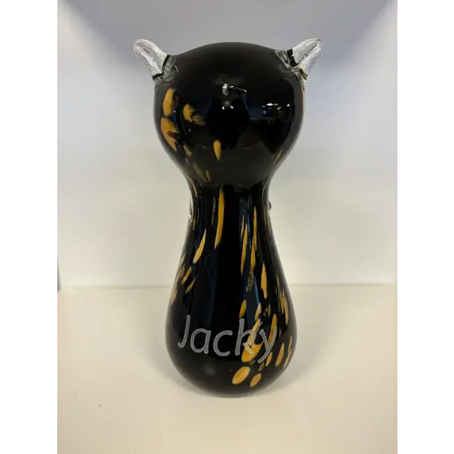 Kirstalglas katten urn – diverse kleuren