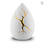 Keramische urn Kintsugi – wit & goudkleur