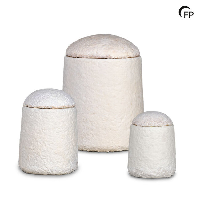 Biologische medium urn EarthRise – Calm – gebroken wit