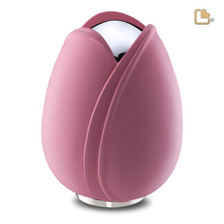LoveUrns Tulip urn Medium – Roze met Zilver
