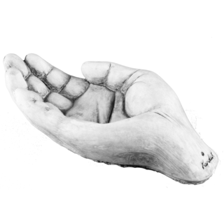 Vogeltränke Hand H 8 cm