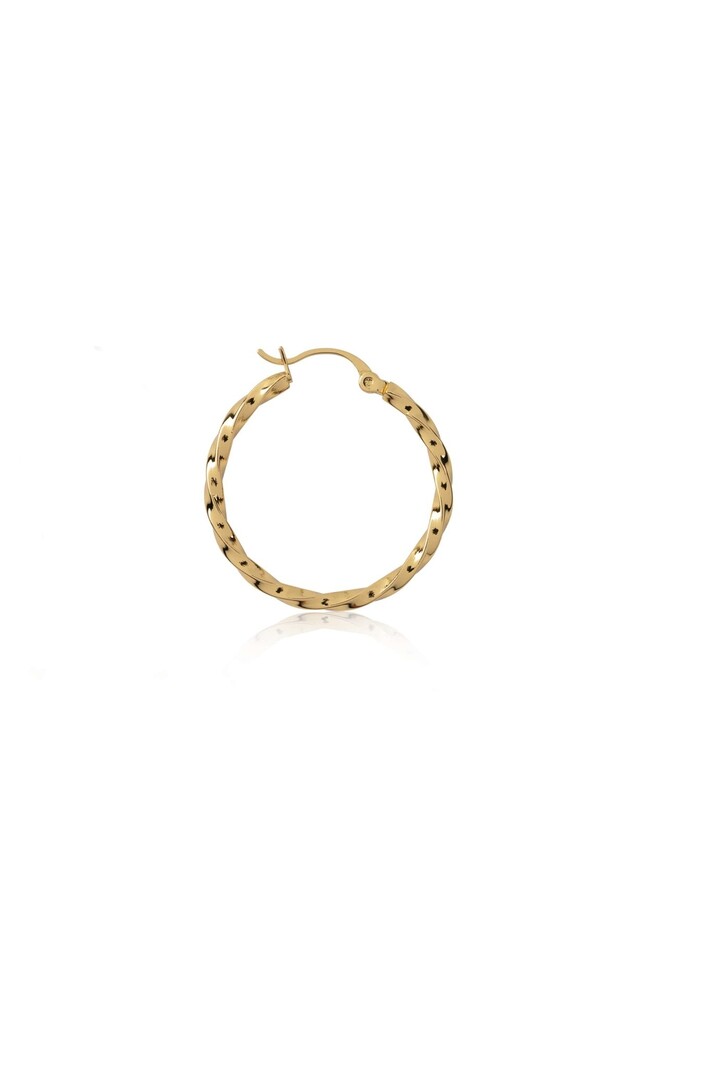 T.I.T.S. TWIST HOOP EARRING MEDIUM GOLD