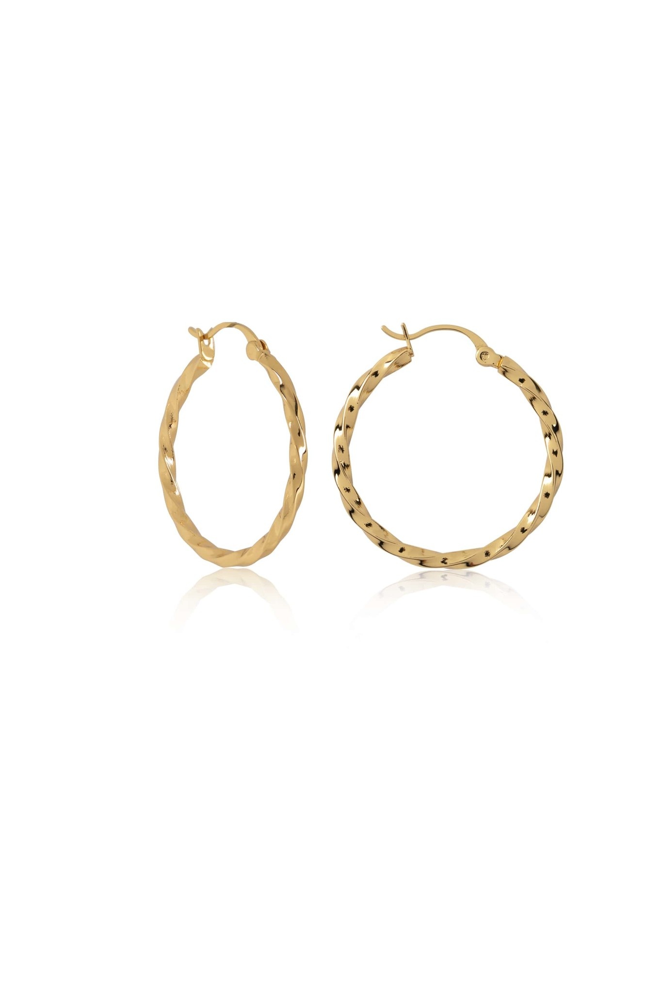 T.I.T.S. TWIST HOOP EARRING MEDIUM GOLD