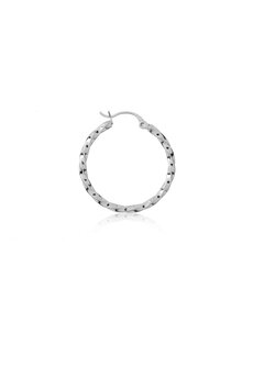 T.I.T.S. TWIST HOOP EARRING MEDIUM SILVER