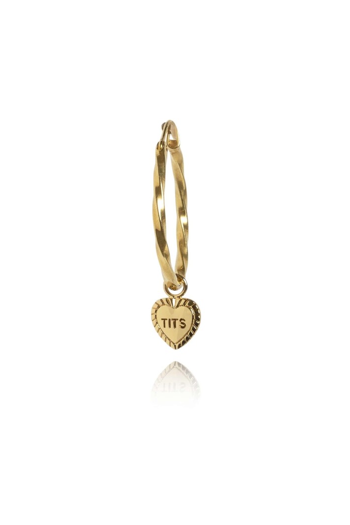 T.I.T.S. TWIST OORBEL HOOP KLEIN GOUD