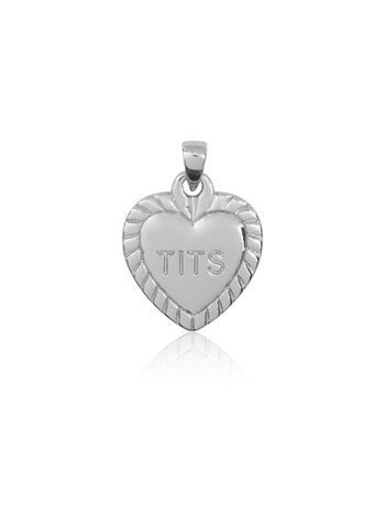 T.I.T.S. HEART PENDANT FOR NECKLACE SILVER
