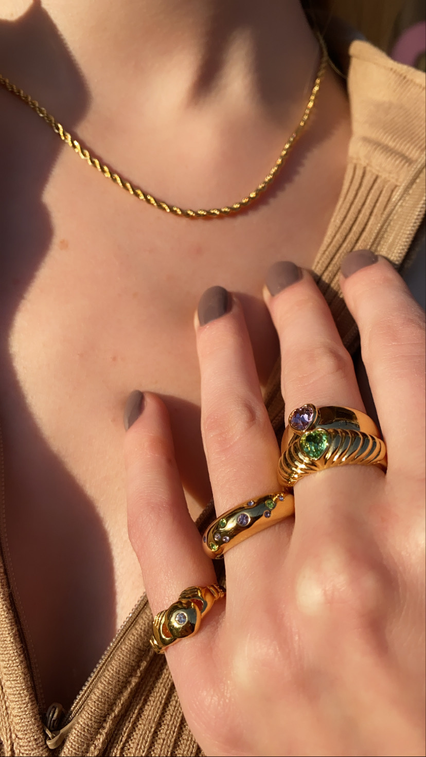 T.I.T.S. CROISSANT HEART RING