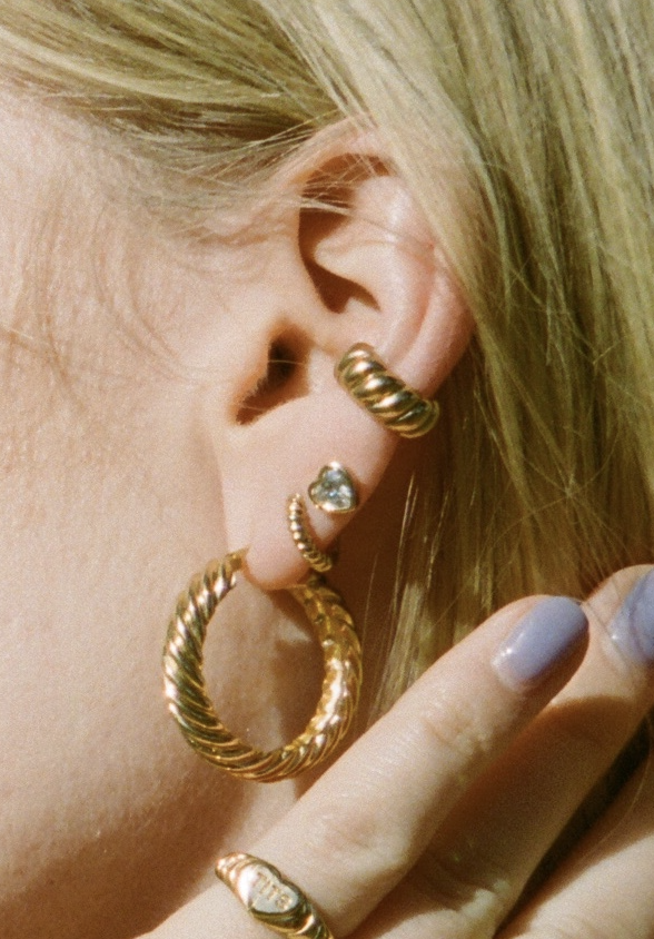 T.I.T.S. ROPE TWIST HOOP OORBEL GOUD