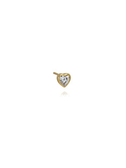 T.I.T.S. BIG AMETHYST HEART STUD GOLD