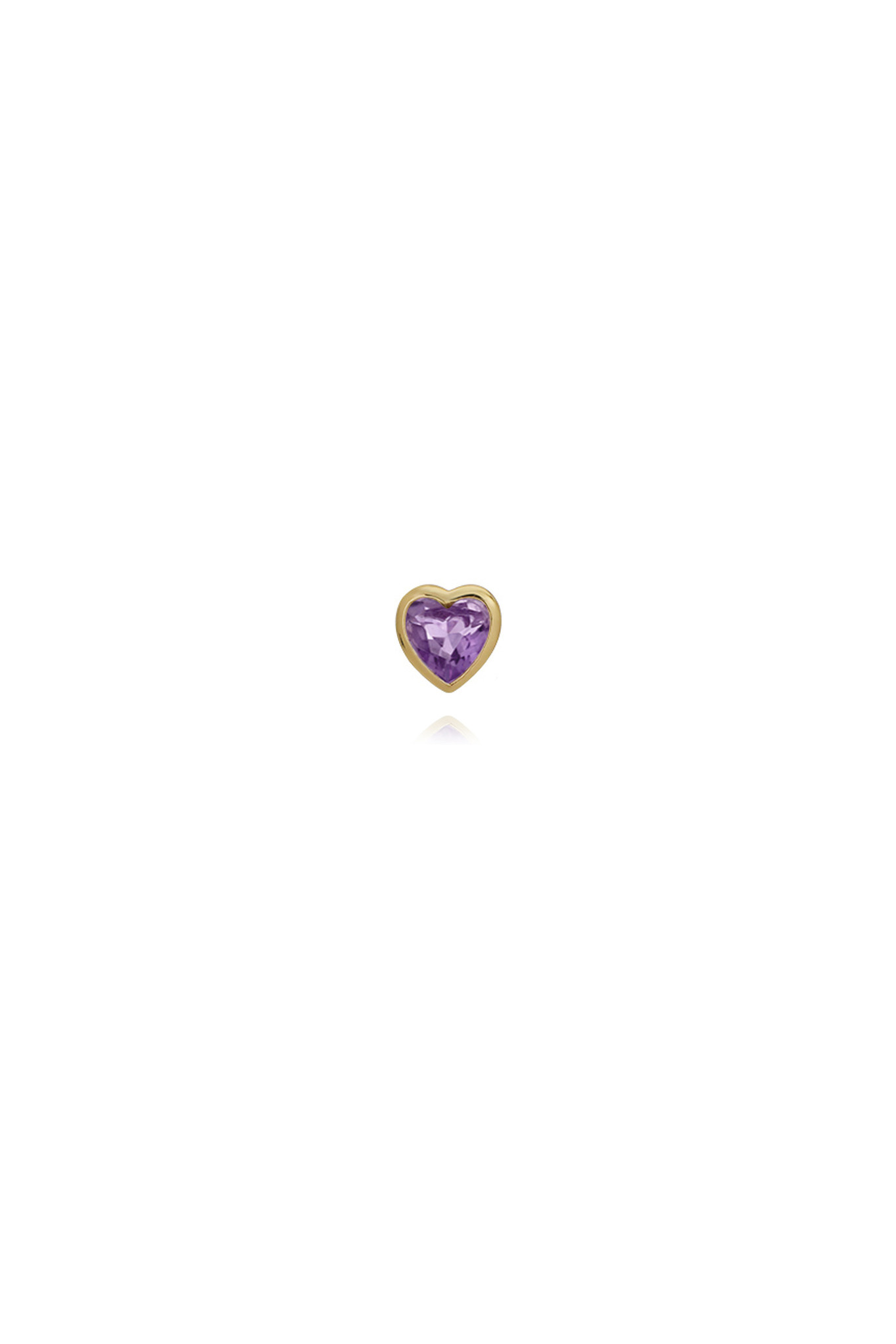 T.I.T.S. BIG AMETHYST HEART STUD GOLD