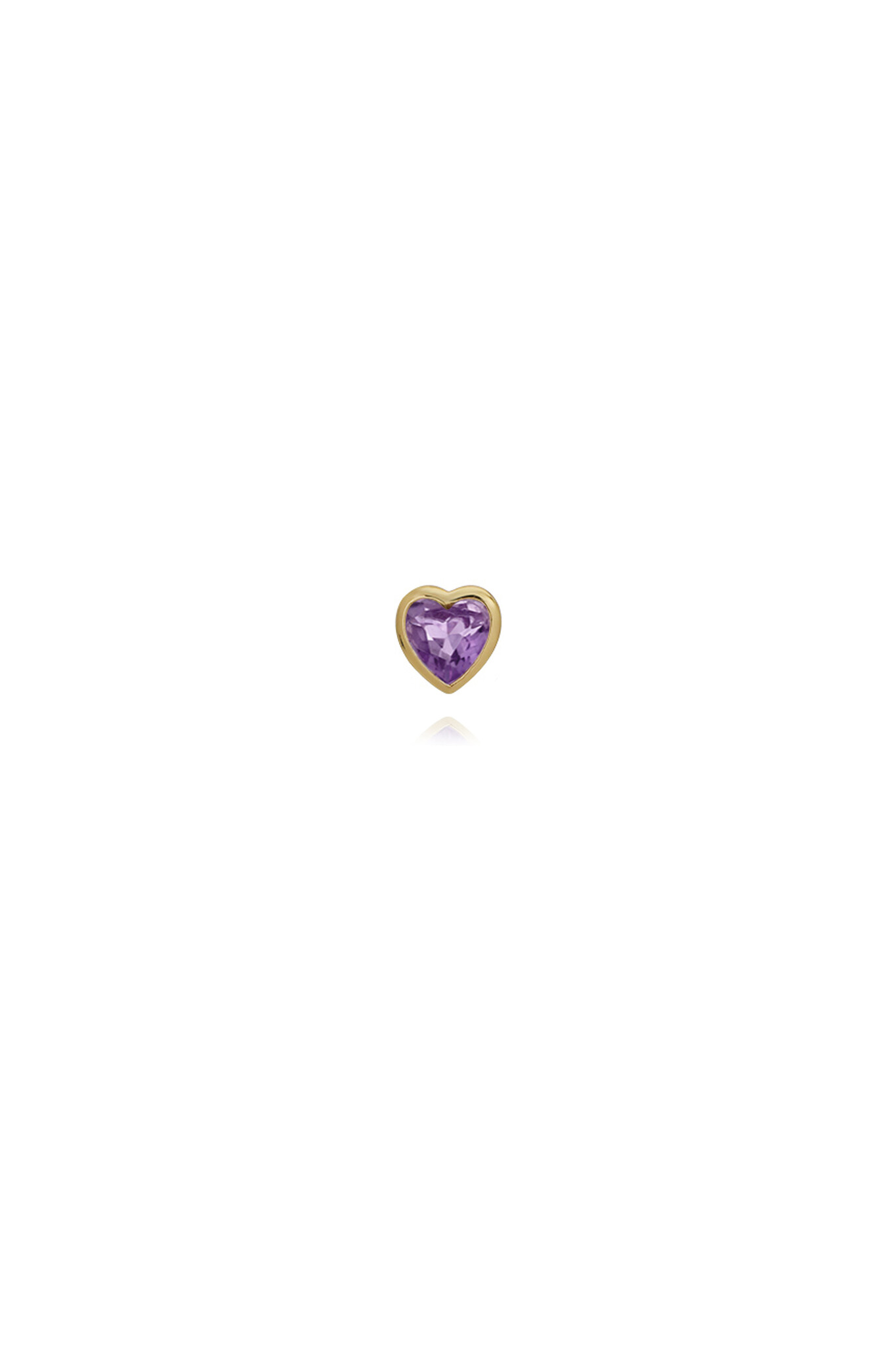 T.I.T.S. BIG AMETHYST HEART STUD GOLD