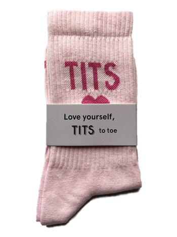 T.I.T.S. TITS LOGO SOCKS - Pink