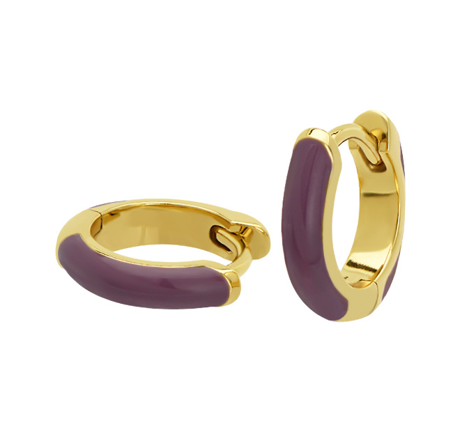 Huggy Enamel Dark Purple Gold