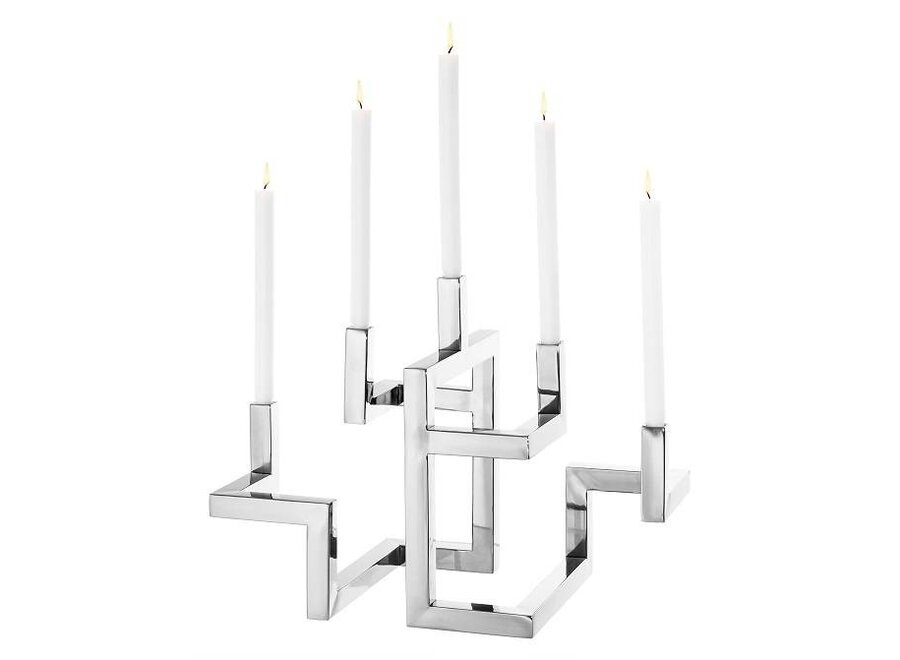 Candle Holder 'Skyline' - Nickel