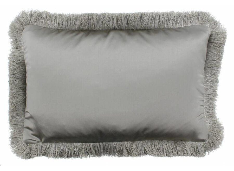 Decorative Pillow  Dafne Taupe + Fringe Silver