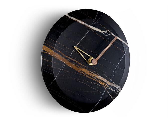 Design Clock Bari - Black Marble