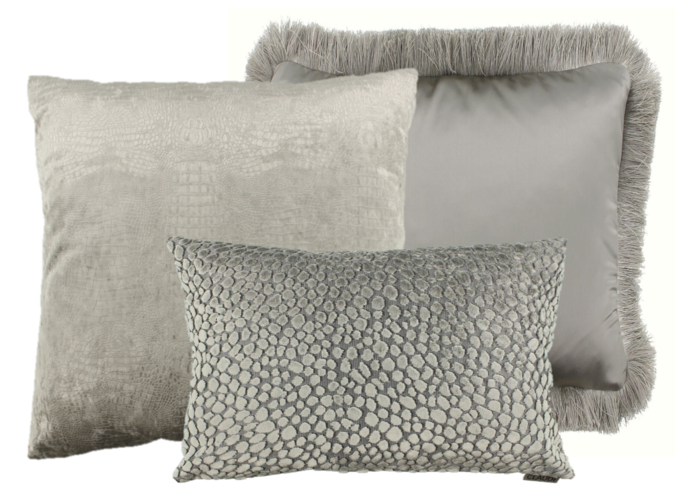 Pillow combination Sand/Taupe: Esta, Speranza & Dafne + fringe